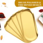 AKOLAFE 5PCS Stainless Steel Serving Tray Set Gold Platters for Serving Food Par... - Image 7