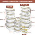 Razab 35 Pc Set Glass Food Storage Containers with Lids - Meal Prep Airtight Ben... - Image 3