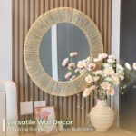 Chi An Home 24 Inch Natural Jute Mirror, Wall Mounted Round Mirror with Metal Fr... - Image 7
