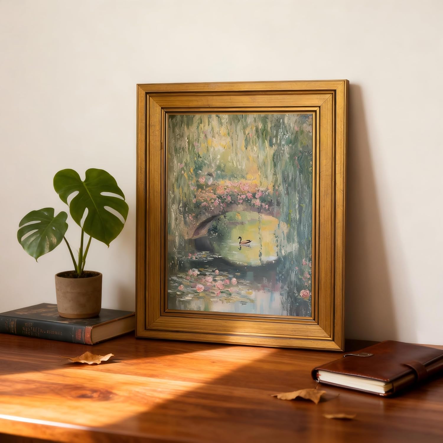Gold Framed Wall Art Monet Floral Landscape Painting Picture Wall Decor Vintage ... - Image 4