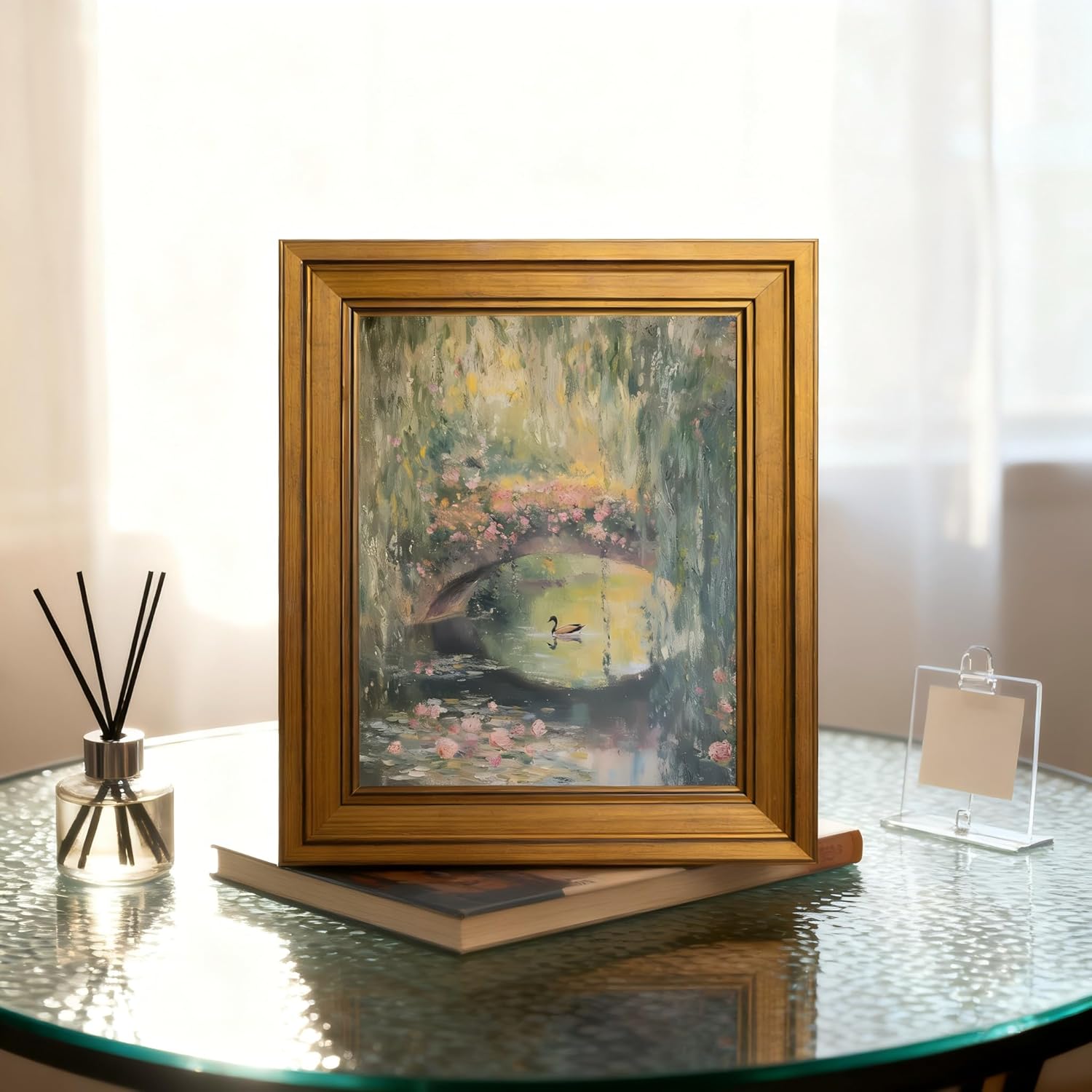 Gold Framed Wall Art Monet Floral Landscape Painting Picture Wall Decor Vintage ... - Image 5