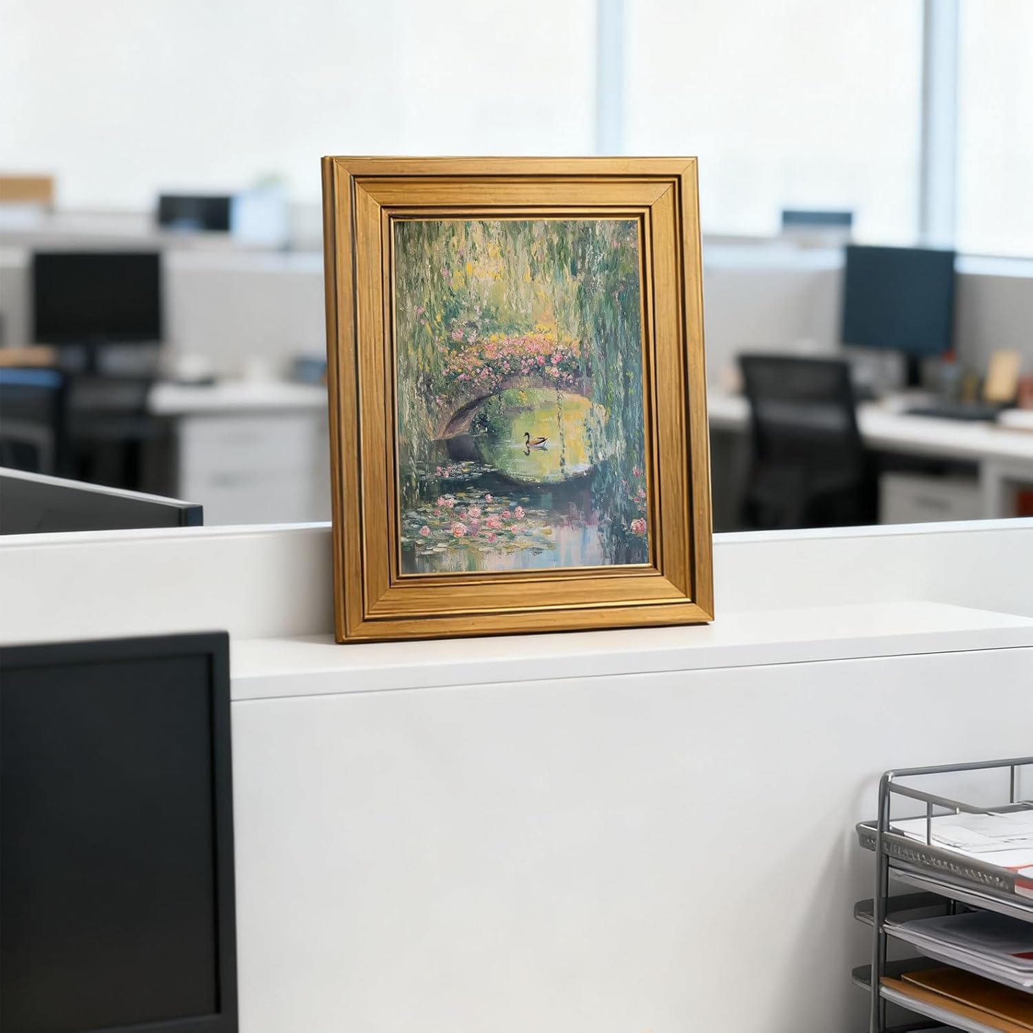 Gold Framed Wall Art Monet Floral Landscape Painting Picture Wall Decor Vintage ... - Image 6