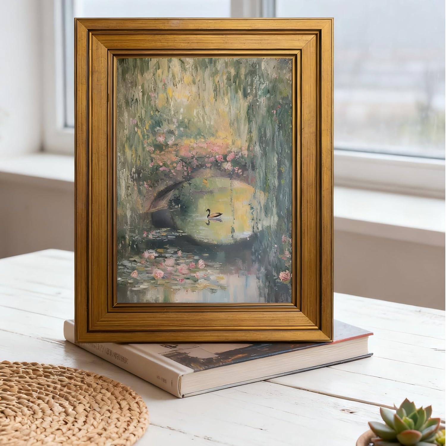 Gold Framed Wall Art Monet Floral Landscape Painting Picture Wall Decor Vintage ... - Image 8