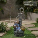 KEIKI 32.3" Tall Outdoor Garden Water Fountain with Led Lights, Modern Cascading... - Image 3