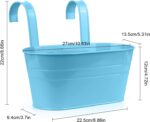 RIOGOO Flower Pots Metal Iron Hanging Flower Pots Garden Pots Balcony Planters M... - Image 3