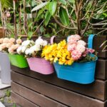 RIOGOO Flower Pots Metal Iron Hanging Flower Pots Garden Pots Balcony Planters M... - Image 6