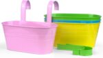 RIOGOO Flower Pots Metal Iron Hanging Flower Pots Garden Pots Balcony Planters M... - Image 8