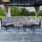 Sophia & William 6 Piece Patio Furniture Set, Half-Moon Curved Outdoor Sofa, Wic... - Image 3