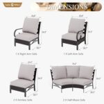 Sophia & William 6 Piece Patio Furniture Set, Half-Moon Curved Outdoor Sofa, Wic... - Image 7