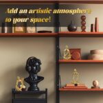 Thinker Statue Gold Decor for Living Room, Abstract Art Sculpture for Bookshelf ... - Image 6