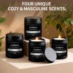 Men’s Candle Set for Men, 4 Pack Masculine Scented Candles – Vintage Leather, Sm... - Image 9