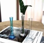 Clear Glass Bud Vase 9.8 Inch Tall Round Bottom Floral Container for Wedding Par... - Image 7