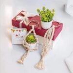 Mini Macrame Plant Hanger 2 Pack Boho Car Rear View Mirror Plant Charm 10.5'' Ha... - Image 10