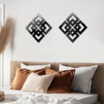 Weysat Wall Mount Home Mirror, 2 Pieces Silver Square Decorative Mirror for Bedr... - Image 8