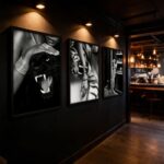 3 Pcs Framed Black and White Cheetah Canvas Wall Art Vintage Trendy Leopard Fash... - Image 4
