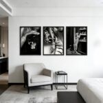 3 Pcs Framed Black and White Cheetah Canvas Wall Art Vintage Trendy Leopard Fash... - Image 5