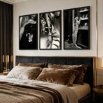 3 Pcs Framed Black and White Cheetah Canvas Wall Art Vintage Trendy Leopard Fash... - Image 6