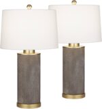 360 Lighting Gilson 24 3/4" High Modern Glam Luxe Table Lamps Set of 2 Gold Text... - Image 3