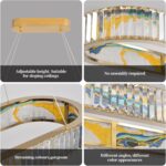 Luxury Crystal Chandelier, Modern Rectangular LED Pendant Light for Kitchen Isla... - Image 4