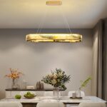 Luxury Crystal Chandelier, Modern Rectangular LED Pendant Light for Kitchen Isla... - Image 6