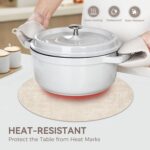 13" Round Placemats Set of 12, Reversible Faux Leather Heat Resistant Table Mats... - Image 4