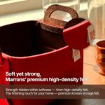 Collapsible Felt DEEPGREENRED Storage Bin Medium 11"x7.1"x7.1" – Foldable Basket... - Image 3