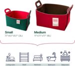 Collapsible Felt DEEPGREENRED Storage Bin Medium 11"x7.1"x7.1" – Foldable Basket... - Image 7