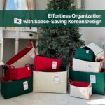 Collapsible Felt DEEPGREENRED Storage Bin Medium 11"x7.1"x7.1" – Foldable Basket... - Image 8