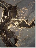 KQZVCU Golden Black Abstract Picture Line Canvas Poster Marble Luxury Paintings ... - Image 4