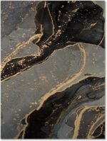 KQZVCU Golden Black Abstract Picture Line Canvas Poster Marble Luxury Paintings ... - Image 5