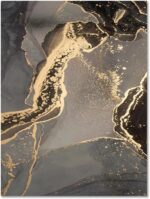 KQZVCU Golden Black Abstract Picture Line Canvas Poster Marble Luxury Paintings ... - Image 6