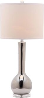 SAFAVIEH Lighting Collection Mae Long Neck Modern Contemporary Silver Ceramic 31... - Image 3
