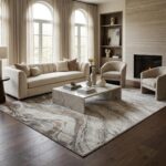 Strata Luxury Thick Pile Area Rug High End Modern Abstract Marbled Polyester Car... - Image 3