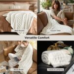 Bedsure White Cozy Throw Blanket for Couch - GentleSoft Fluffy Waffle Blanket fo... - Image 6