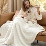 Bedsure White Cozy Throw Blanket for Couch - GentleSoft Fluffy Waffle Blanket fo... - Image 10