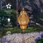 Hanging Solar Lantern Outdoor Decor, Moroccan Solar Lights for Outside Garden De... - Image 3