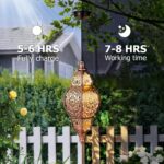 Hanging Solar Lantern Outdoor Decor, Moroccan Solar Lights for Outside Garden De... - Image 4