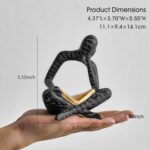 Black Decor Reading Statues for Home Decor Modern Abstract Thinker Sculptures Bo... - Image 4
