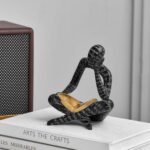 Black Decor Reading Statues for Home Decor Modern Abstract Thinker Sculptures Bo... - Image 5