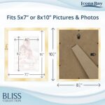 Icona Bay - 8x10 Gold Picture Frame with Removable Mat for 5x7 Photo - Modern St... - Image 3