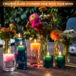 4 Pack Glass Cylinder Vases 4,6,8,10 Inch Tall Clear Flower Vase Hurricane Float... - Image 5