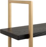 Kate and Laurel Leigh Modern 3 Tier Wall Shelf; 20 x 7 x 30; Black and Gold; Dec... - Image 5
