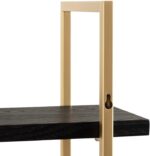 Kate and Laurel Leigh Modern 3 Tier Wall Shelf; 20 x 7 x 30; Black and Gold; Dec... - Image 6