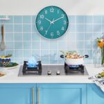 HZDHCLH Teal Wall Clocks Battery Operated,12 inch Silent Non Ticking Modern Wall... - Image 5