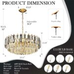 23.6" Modern Crystal Chandelier with Grey Crystal Gold 3-Tier Luxury Pendant Lig... - Image 5
