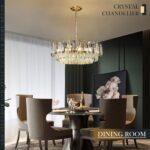 23.6" Modern Crystal Chandelier with Grey Crystal Gold 3-Tier Luxury Pendant Lig... - Image 6