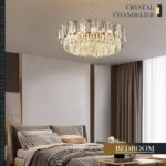 23.6" Modern Crystal Chandelier with Grey Crystal Gold 3-Tier Luxury Pendant Lig... - Image 8