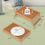 Artmeer Bed Tray Table with Folding Legs,Bamboo Breakfast in Bed for TV Table, L... - Image 4