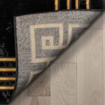 Well Woven Lezlee Abstract Modern 3'11" x 5'3" Area Rug Black Gold Marble Border... - Image 4