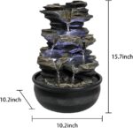 15.7" High Rock Cascading Tabletop Fountain, Zen Meditation Indoor Waterfall Fea... - Image 5